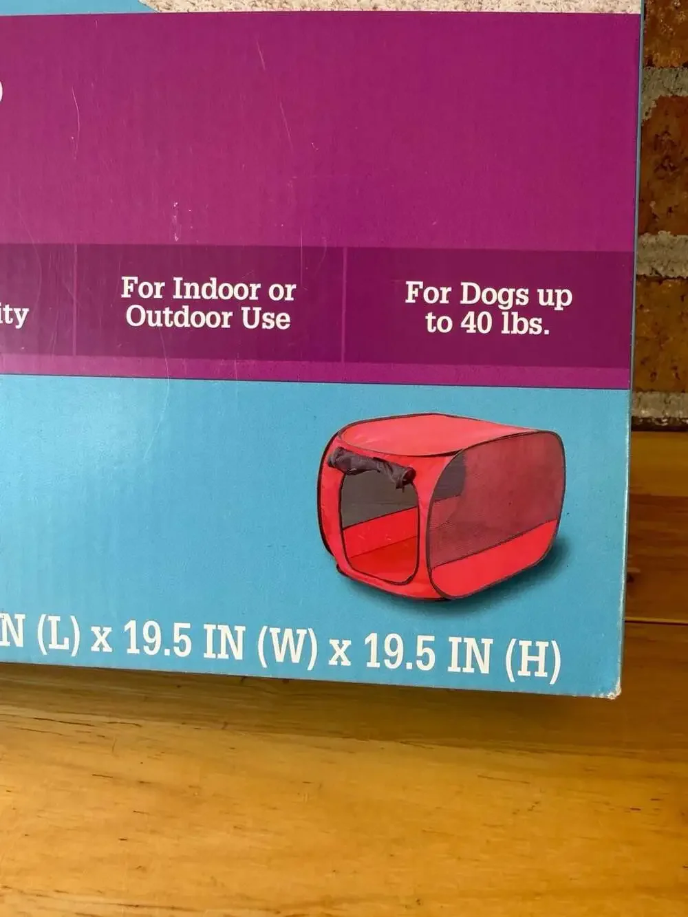 Vibrant Life Medium Pop Up Dog Kennel Medium Red